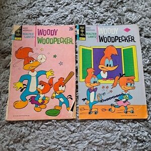 Woody Woodpecker vintage gold key comic Book Set of 2